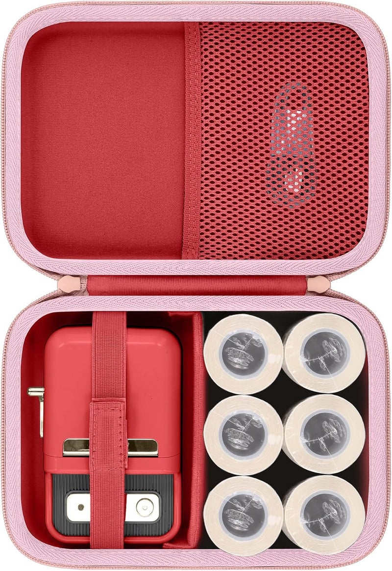 Baval Label Printer Case Compatible with NIIMBOT B21/B1 Label Maker Thermal Label Printer and 2 inch Label Paper(Red Case) - Image 1